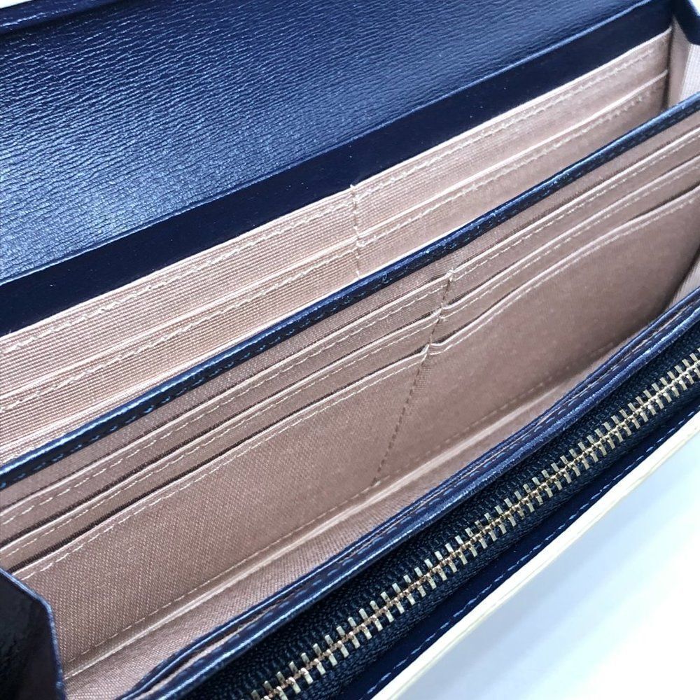 Authentic 4°C Black & White Leather Long Designer Wallet - Picture 10 of 11